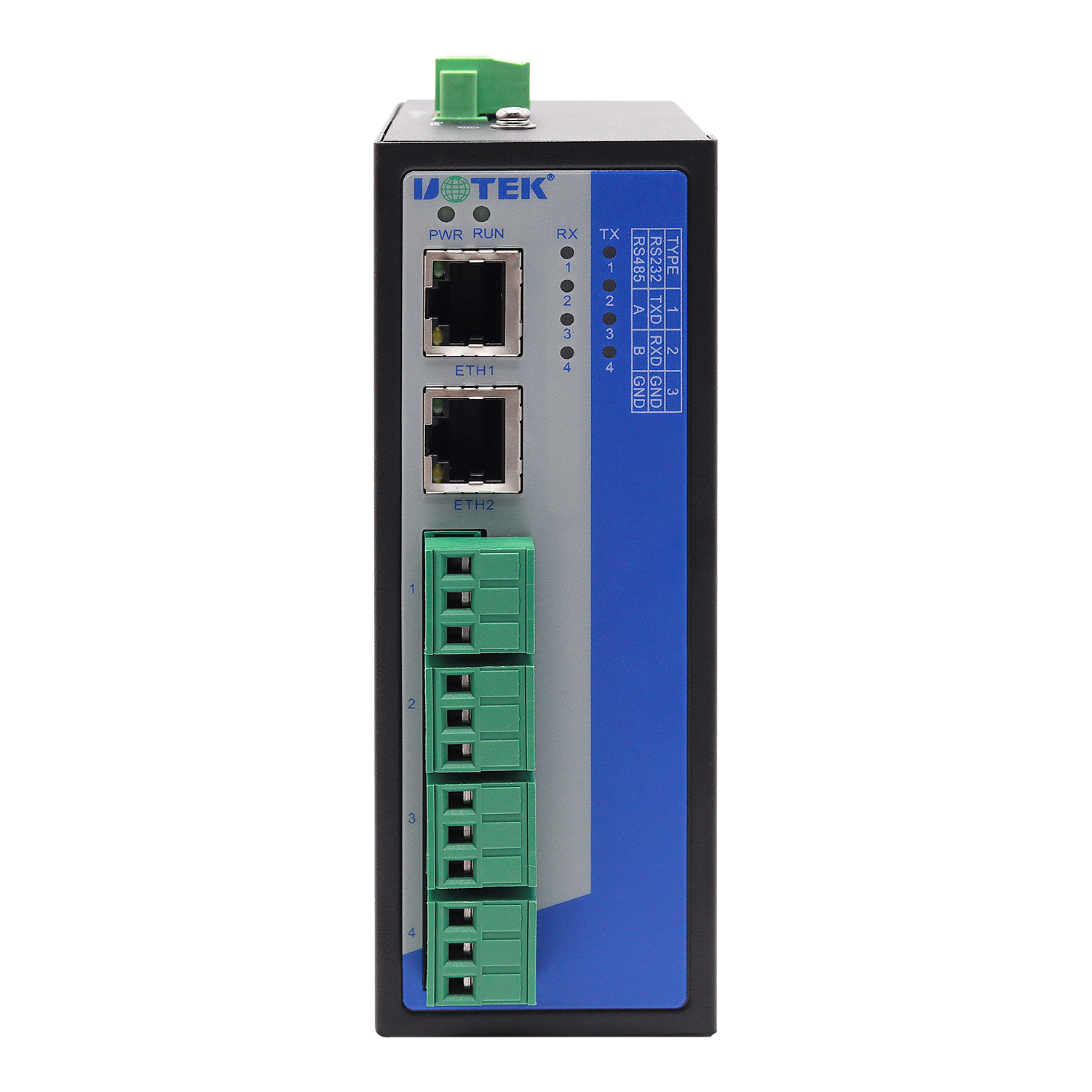 導(dǎo)軌式4口RS-232/485串口服務(wù)器